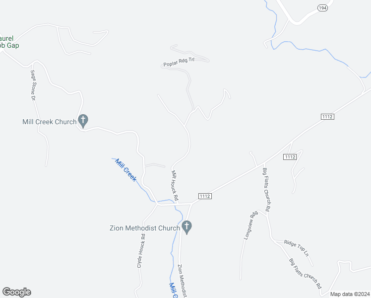 map of restaurants, bars, coffee shops, grocery stores, and more near 387 Milt Houck Road in Todd