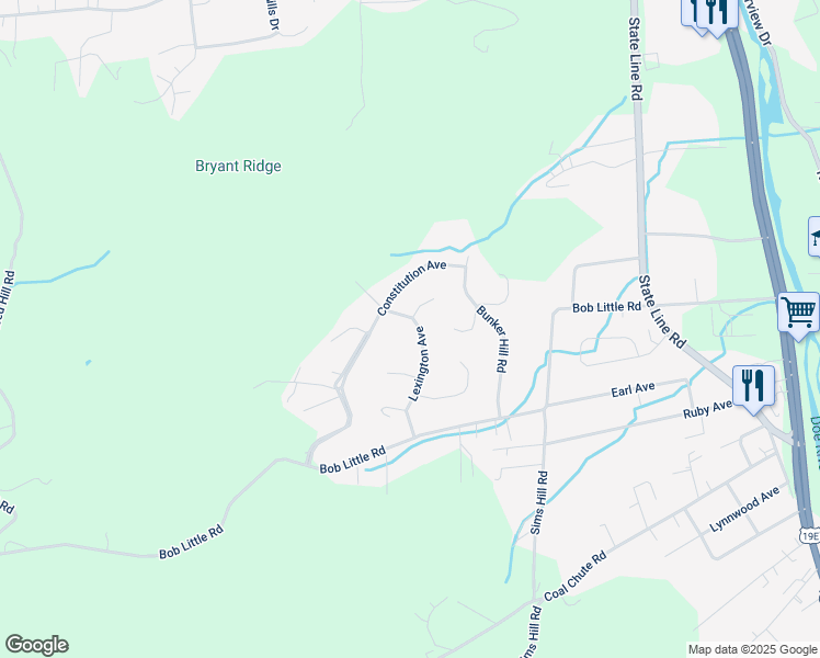 map of restaurants, bars, coffee shops, grocery stores, and more near 147 Lexington Avenue in Elizabethton