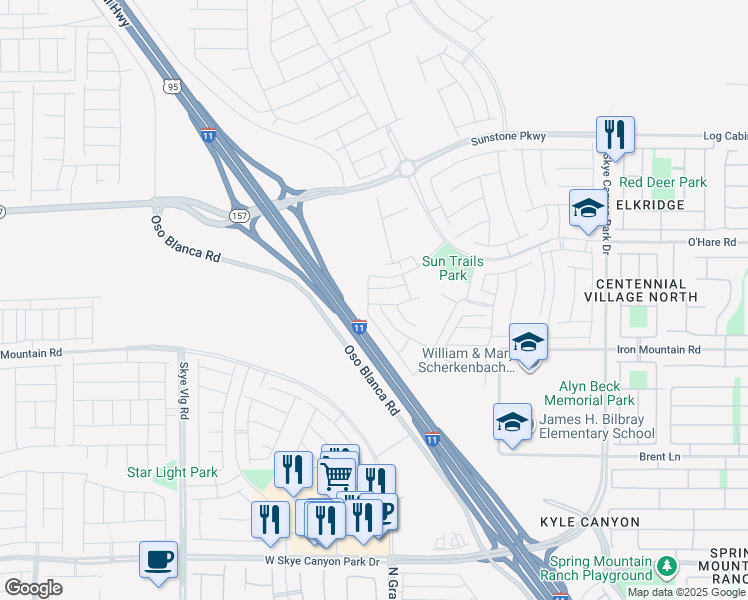 map of restaurants, bars, coffee shops, grocery stores, and more near 9660 Axel Falls Avenue in Las Vegas