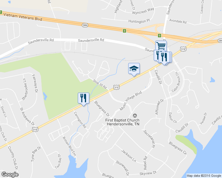 map of restaurants, bars, coffee shops, grocery stores, and more near 650 E Main St in Hendersonville