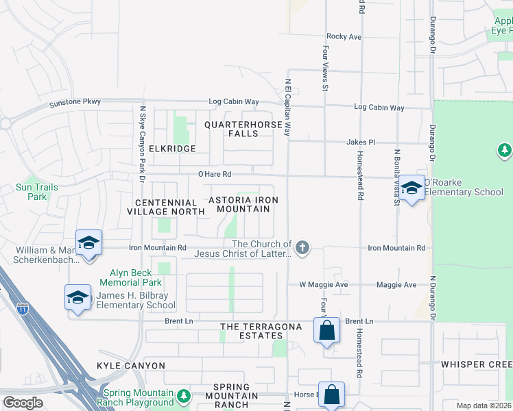 map of restaurants, bars, coffee shops, grocery stores, and more near 8901 Goldstone Avenue in Las Vegas