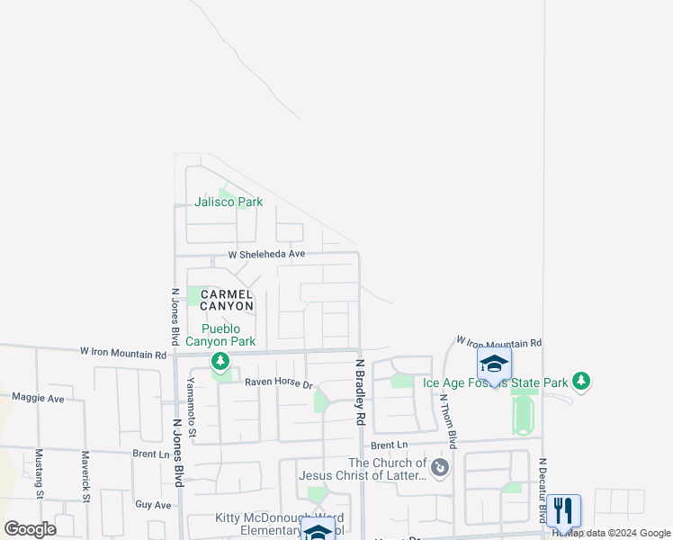 map of restaurants, bars, coffee shops, grocery stores, and more near 5601 Silver Cascade Avenue in Las Vegas