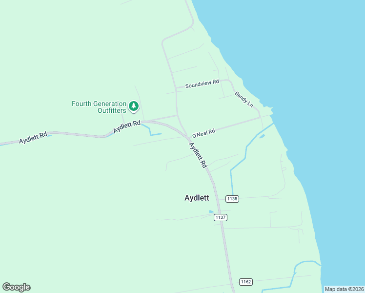 map of restaurants, bars, coffee shops, grocery stores, and more near 518 Aydlett Road in Aydlett