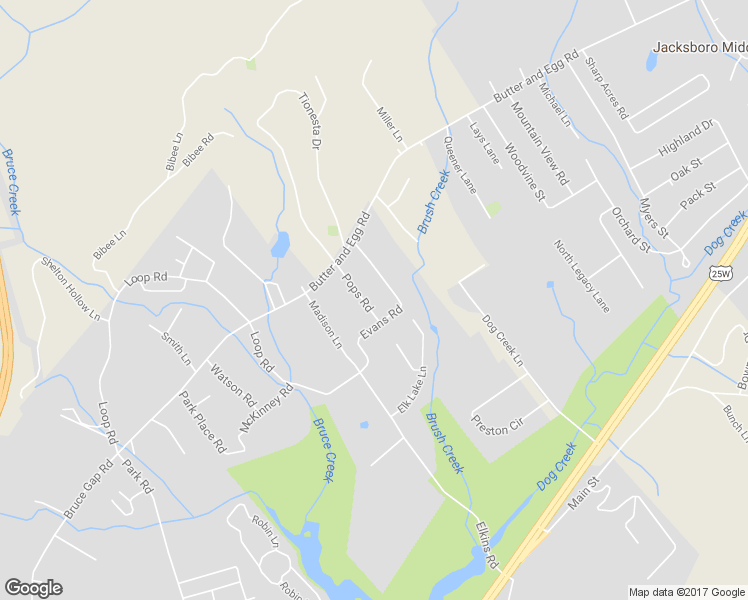map of restaurants, bars, coffee shops, grocery stores, and more near 165 Pops Road in Jacksboro