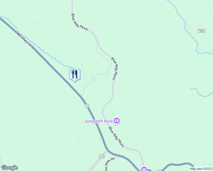 map of restaurants, bars, coffee shops, grocery stores, and more near 165 Foggy Ridge Drive in West Jefferson