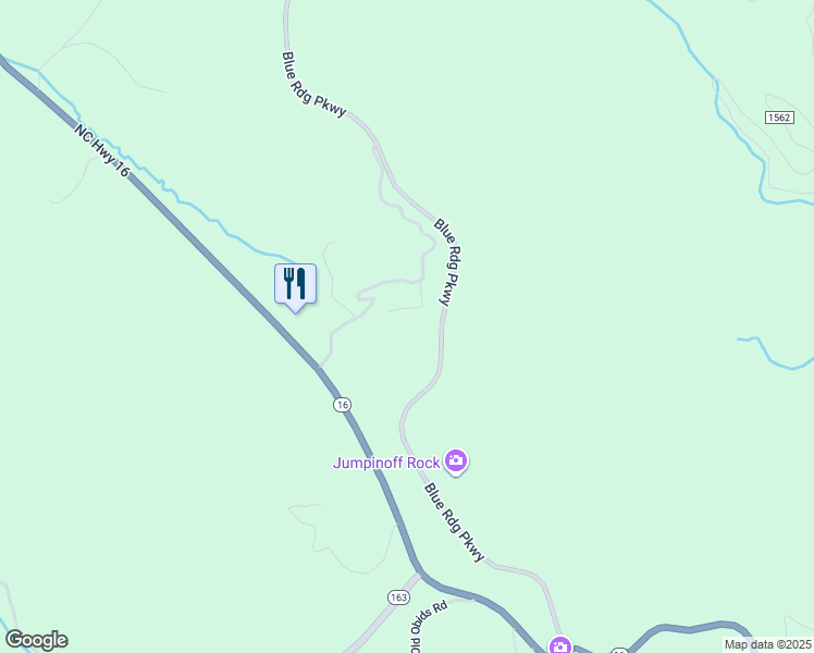 map of restaurants, bars, coffee shops, grocery stores, and more near 165 Foggy Ridge Drive in West Jefferson