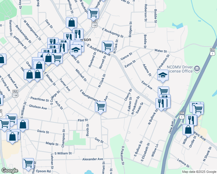 map of restaurants, bars, coffee shops, grocery stores, and more near 637 Charles Street in Henderson
