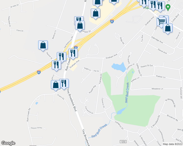 map of restaurants, bars, coffee shops, grocery stores, and more near 205 Par Drive in Henderson