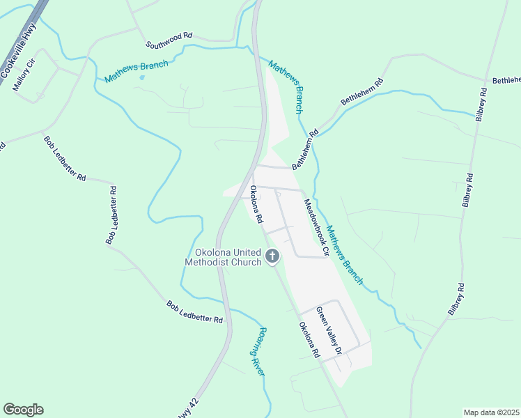 map of restaurants, bars, coffee shops, grocery stores, and more near 219 Okolona Road in Livingston