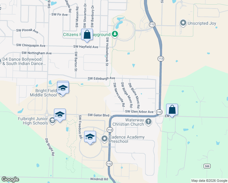 map of restaurants, bars, coffee shops, grocery stores, and more near 4900 Southwest Newcastle Road in Bentonville