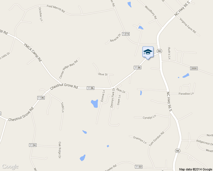 map of restaurants, bars, coffee shops, grocery stores, and more near 1278 Chestnut Grove Rd in King