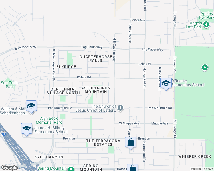 map of restaurants, bars, coffee shops, grocery stores, and more near 9413 Empire Rock Street in Las Vegas