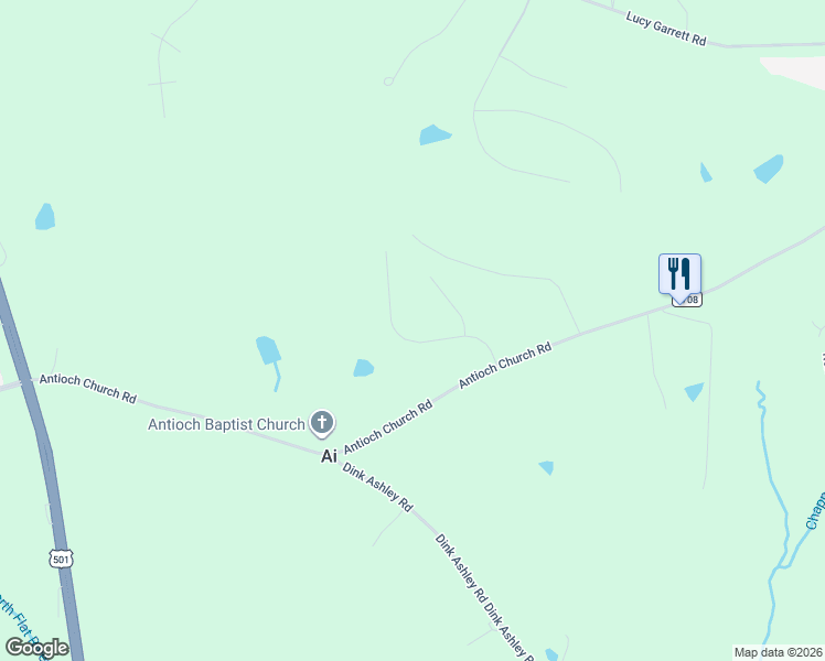 map of restaurants, bars, coffee shops, grocery stores, and more near 226 Fletcher Ridge Road in Timberlake