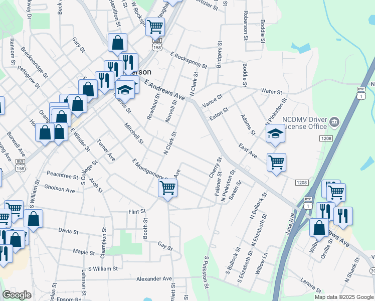 map of restaurants, bars, coffee shops, grocery stores, and more near 637 Charles Street in Henderson