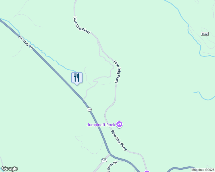 map of restaurants, bars, coffee shops, grocery stores, and more near 165 Foggy Ridge Drive in West Jefferson