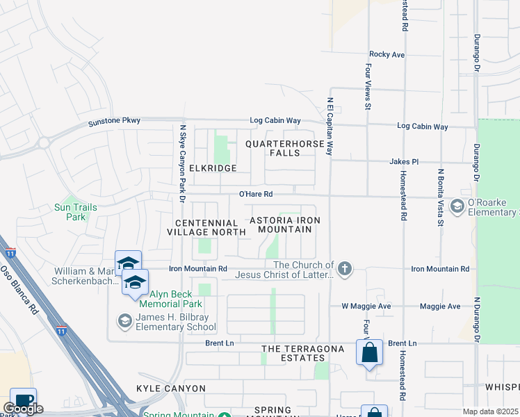 map of restaurants, bars, coffee shops, grocery stores, and more near 9005 Glenistar Gate Avenue in Las Vegas