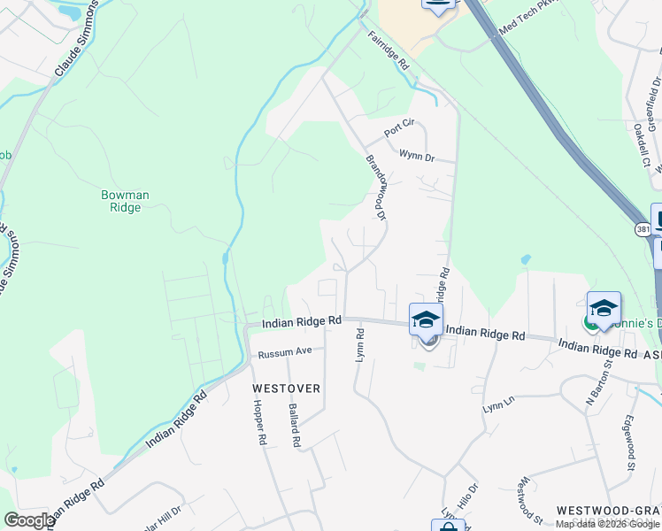 map of restaurants, bars, coffee shops, grocery stores, and more near 11 Taylor Drive in Johnson City