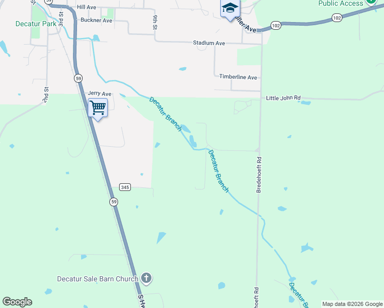 map of restaurants, bars, coffee shops, grocery stores, and more near 8425 Grady Lane in Decatur