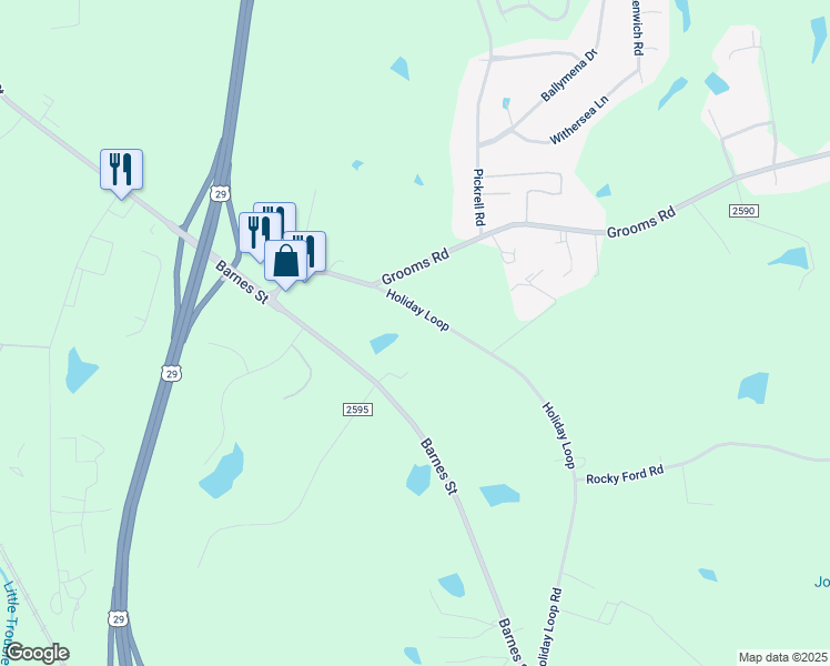 map of restaurants, bars, coffee shops, grocery stores, and more near 2330 Holiday Loop in Reidsville