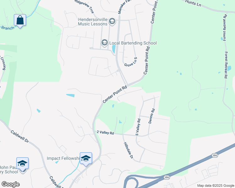map of restaurants, bars, coffee shops, grocery stores, and more near 1240 Center Point Road in Hendersonville