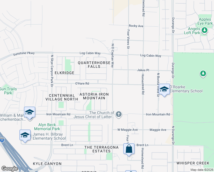 map of restaurants, bars, coffee shops, grocery stores, and more near 9413 Empire Rock Street in Las Vegas