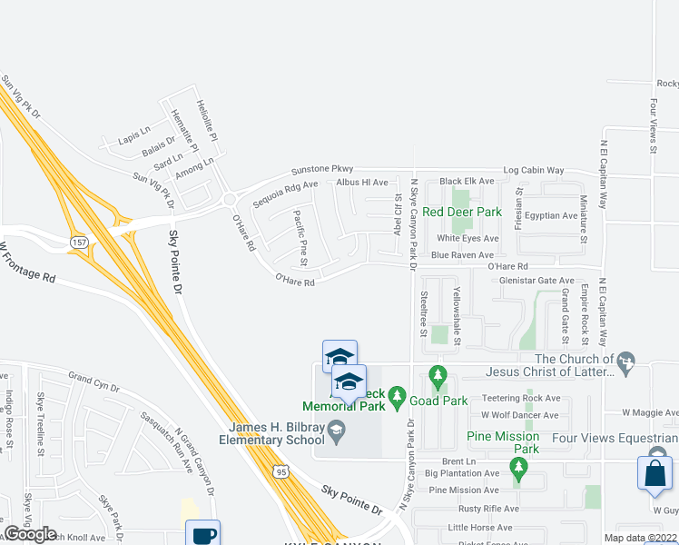 map of restaurants, bars, coffee shops, grocery stores, and more near N Fort Apache Rd in Las Vegas