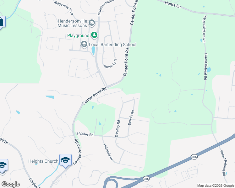 map of restaurants, bars, coffee shops, grocery stores, and more near 113 Ridgecrest Drive in Hendersonville