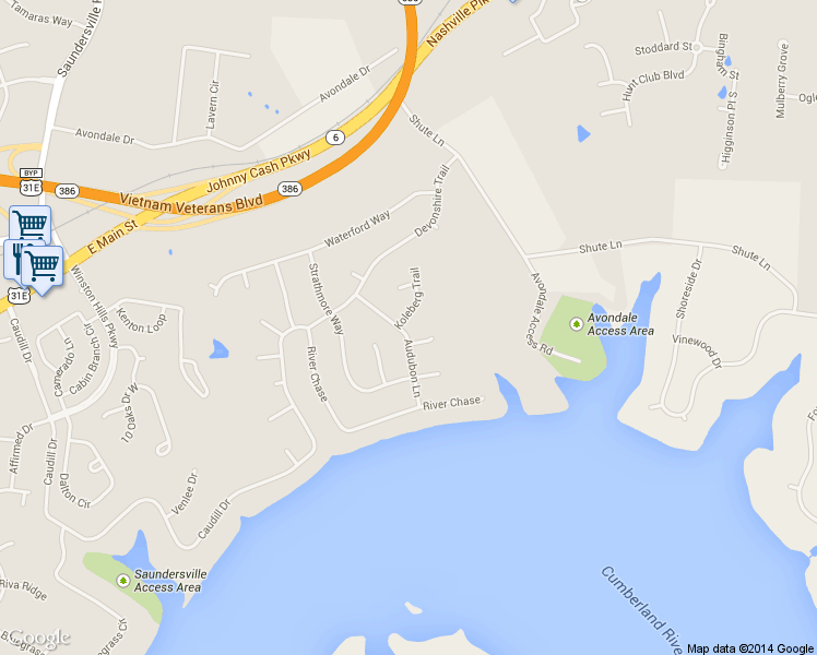 map of restaurants, bars, coffee shops, grocery stores, and more near 105 Koleberg Trail in Hendersonville