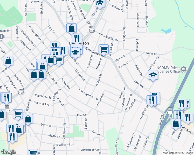 map of restaurants, bars, coffee shops, grocery stores, and more near 350 Southall Street in Henderson