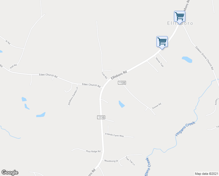 map of restaurants, bars, coffee shops, grocery stores, and more near 2285 Ellisboro Road in Stokesdale