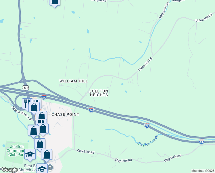 map of restaurants, bars, coffee shops, grocery stores, and more near 7524 Gary Road in Nashville