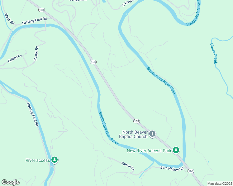 map of restaurants, bars, coffee shops, grocery stores, and more near 7545 Nc Highway 163 in West Jefferson