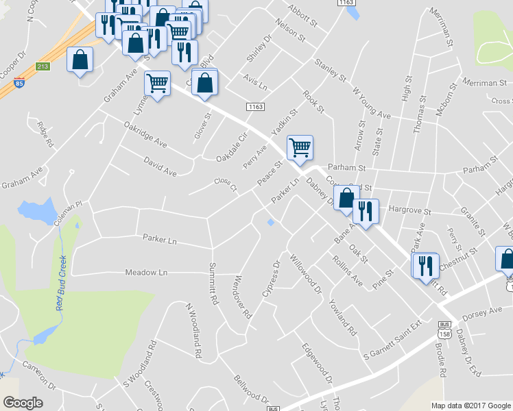 map of restaurants, bars, coffee shops, grocery stores, and more near 1506 Parker Lane in Henderson
