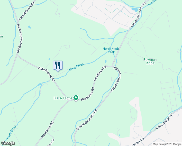 map of restaurants, bars, coffee shops, grocery stores, and more near 669 Headtown Road in Jonesborough