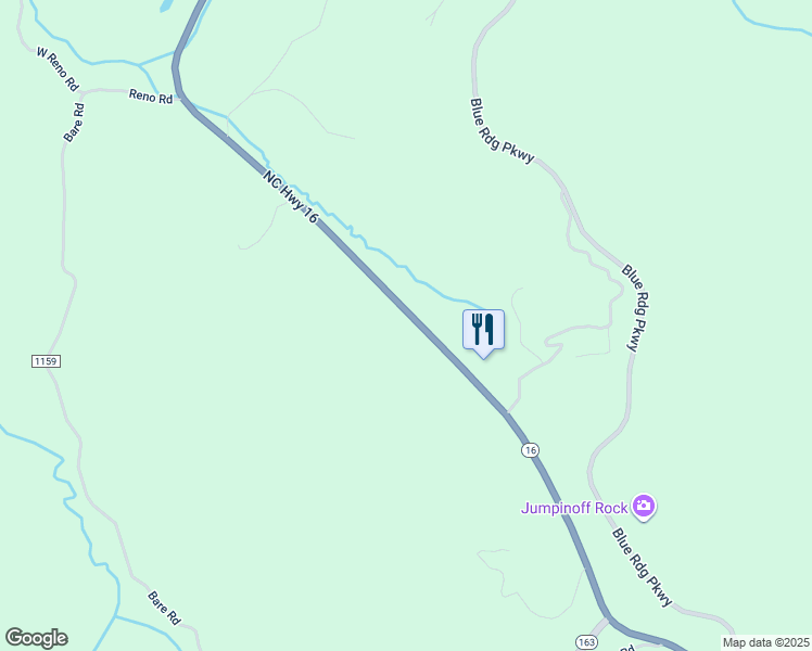 map of restaurants, bars, coffee shops, grocery stores, and more near 9152 North Carolina Highway 16 South in West Jefferson