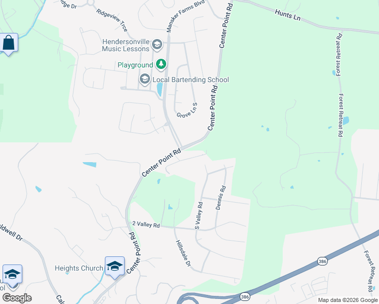map of restaurants, bars, coffee shops, grocery stores, and more near 113 Ridgecrest Drive in Hendersonville
