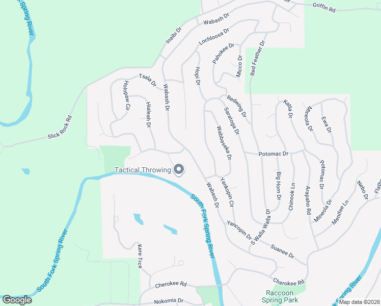 map of restaurants, bars, coffee shops, grocery stores, and more near Wabash Drive in Cherokee Village