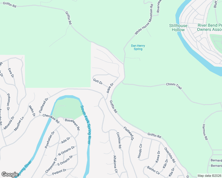 map of restaurants, bars, coffee shops, grocery stores, and more near 9 Aqua Drive in Cherokee Village