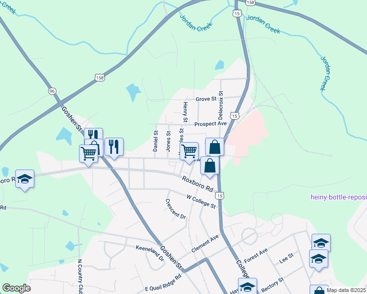 map of restaurants, bars, coffee shops, grocery stores, and more near 108 Knowles Street in Oxford