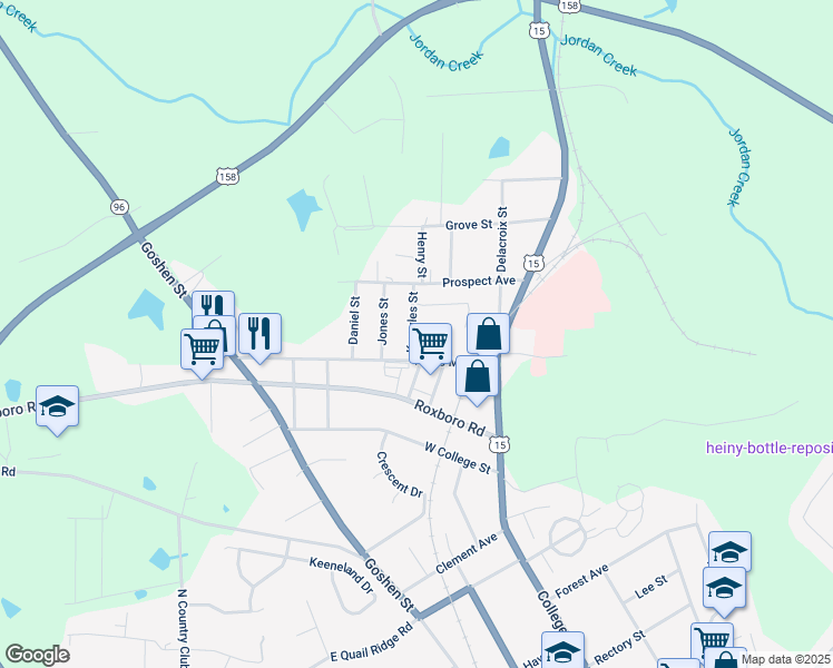 map of restaurants, bars, coffee shops, grocery stores, and more near 108 Knowles Street in Oxford