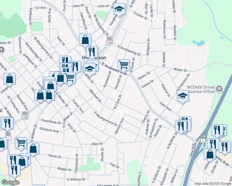 map of restaurants, bars, coffee shops, grocery stores, and more near 350 Southall Street in Henderson
