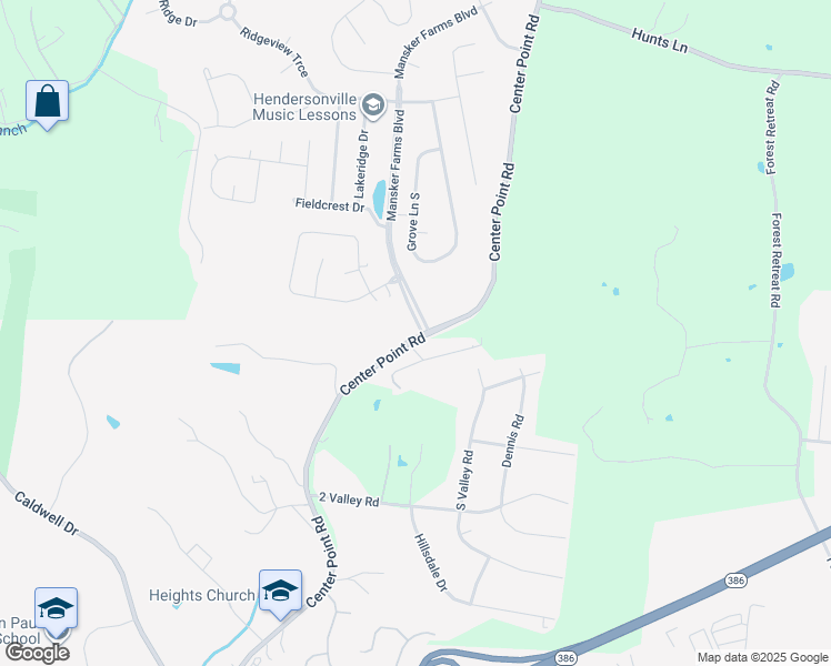 map of restaurants, bars, coffee shops, grocery stores, and more near 1401 Center Point Road in Hendersonville