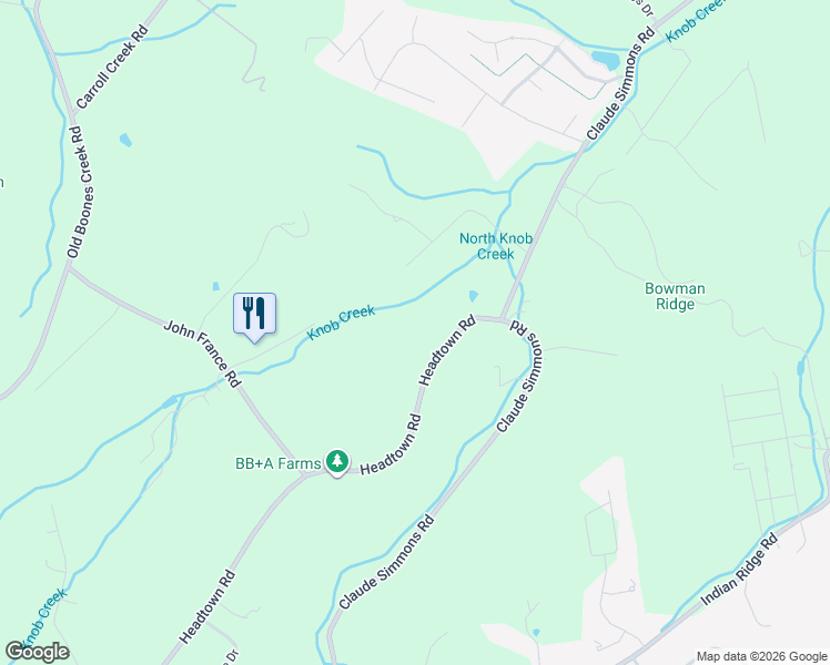map of restaurants, bars, coffee shops, grocery stores, and more near 669 Headtown Road in Jonesborough