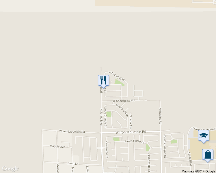 map of restaurants, bars, coffee shops, grocery stores, and more near 6012 Cancun Avenue in Las Vegas