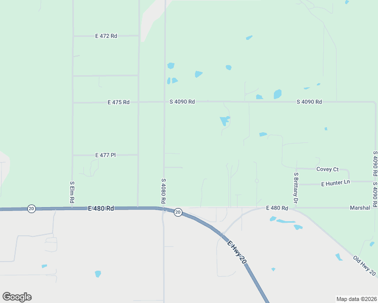 map of restaurants, bars, coffee shops, grocery stores, and more near 19805 South 4080 Road in Claremore