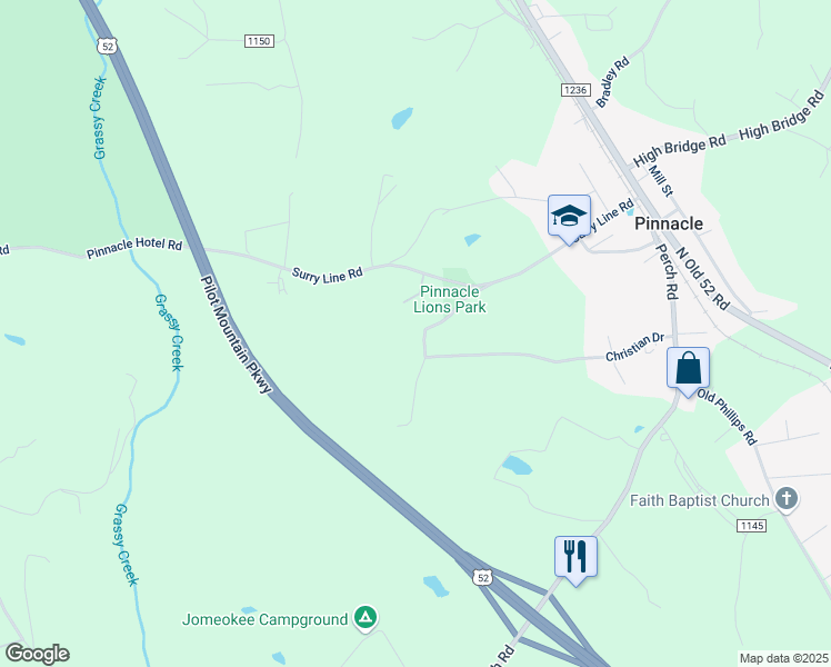 map of restaurants, bars, coffee shops, grocery stores, and more near 1102 Vanka Drive in Pinnacle