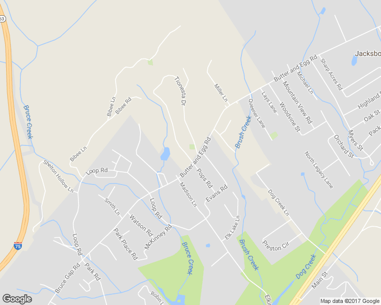 map of restaurants, bars, coffee shops, grocery stores, and more near 890 Butter and Egg Road in Jacksboro