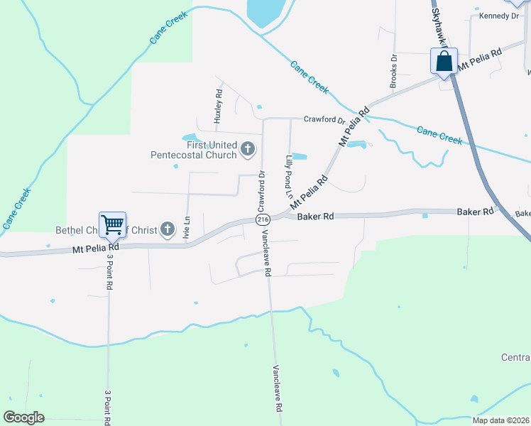 map of restaurants, bars, coffee shops, grocery stores, and more near 400 Vancleave Road in Martin