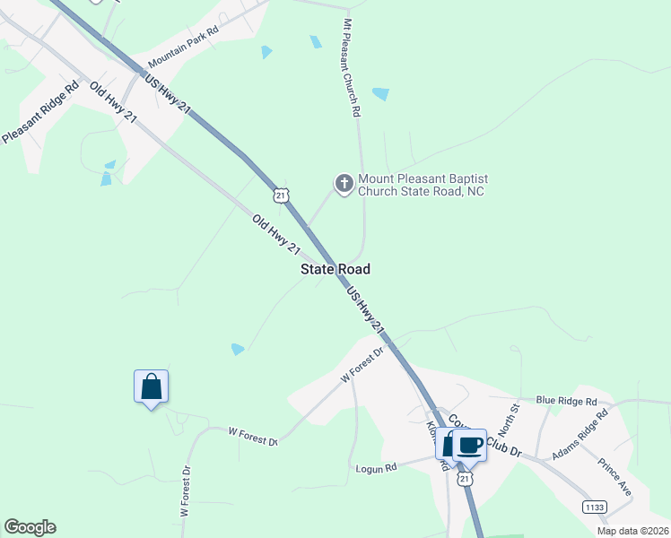 map of restaurants, bars, coffee shops, grocery stores, and more near in State Road