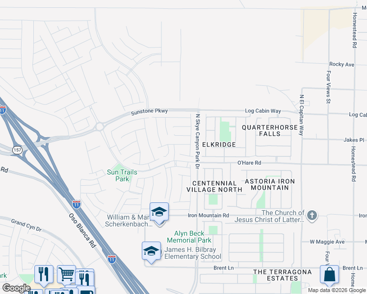 map of restaurants, bars, coffee shops, grocery stores, and more near 9215 Austin Valley Court in Las Vegas
